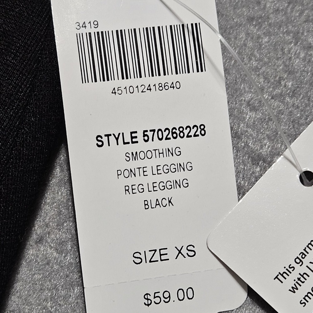 Soma Smoothing Ponte Leggings‎ Size XS Pull-On Stretch Comfort Pants Black NEW - Picture 7 of 13